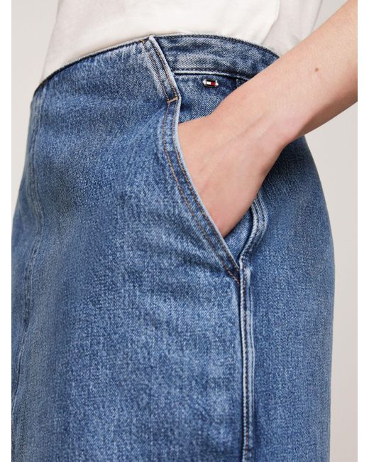 Tommy Hilfiger Blue Logo Denim Skirt