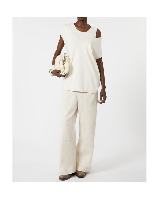 Weekend by Maxmara White Viscose Yarn Gilet