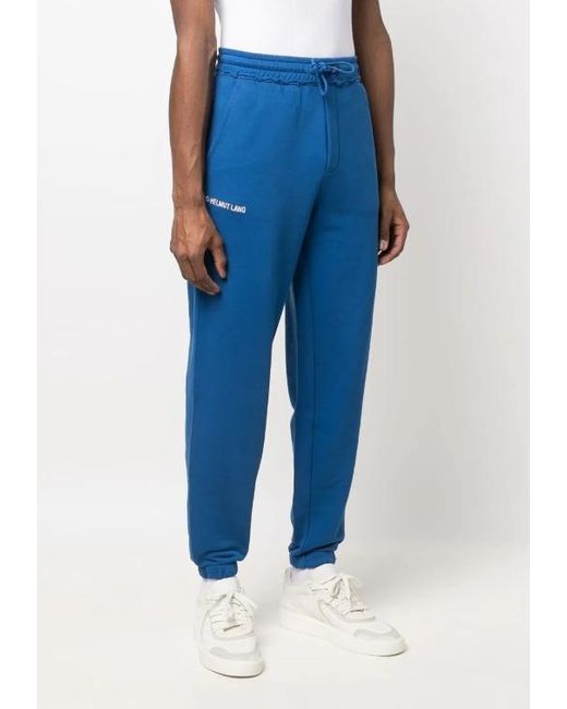 Helmut Lang Blue Drawstring Track Pants for men