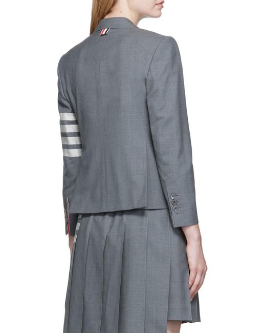 Thom Browne Gray Plain Weave 4-Bar High Armhole Sport Coat