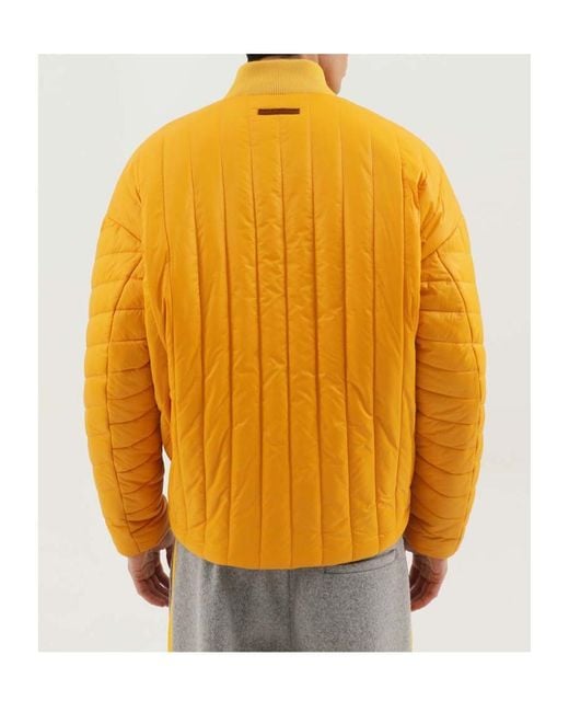 1989 STUDIO Yellow Quilted Zip-Up Coat for men