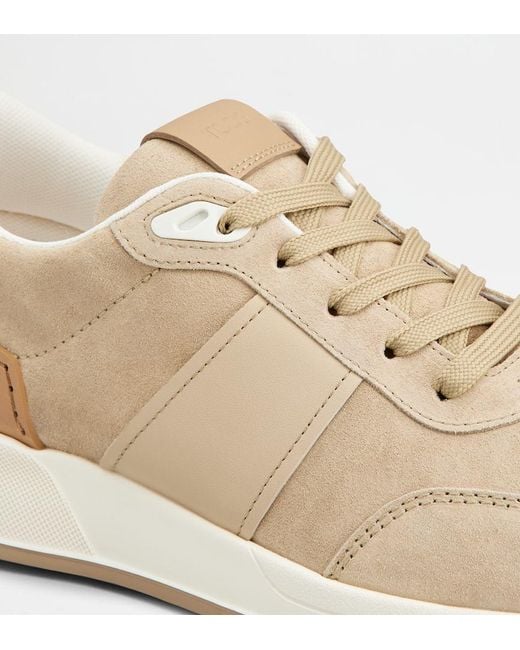 Tod's Natural Panelled Lace-Up Sneakers for men