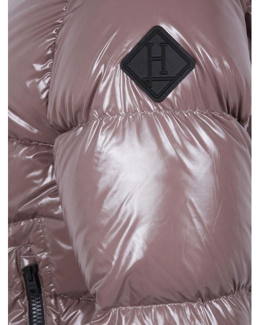 Herno Brown Zip-Up Hooded Down Jacket for men
