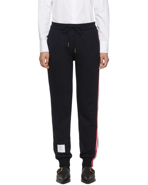 Thom Browne Black Classic Loopback Stripe Sweatpants