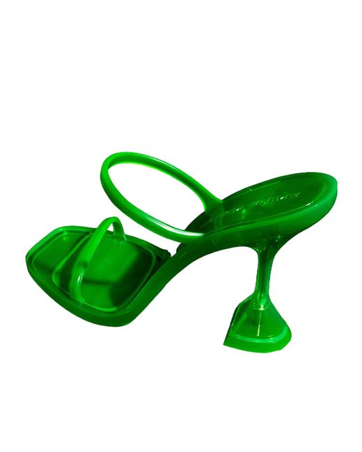 AMINA MUADDI Green Open-Toed High-Heeled Sandals