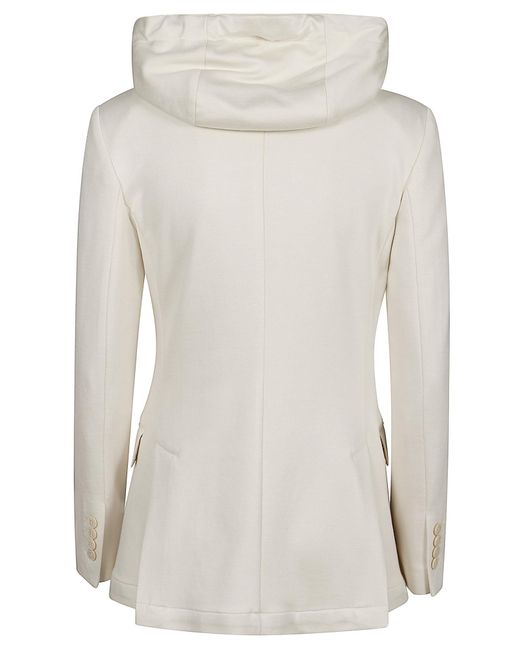 Eleventy White Long-Sleeved Casual Jacket