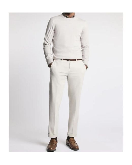 Fay White Round-Neck Jumper for men