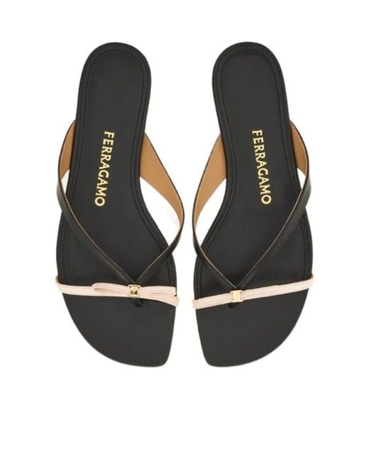 Ferragamo White Mini Bow Flip Flop
