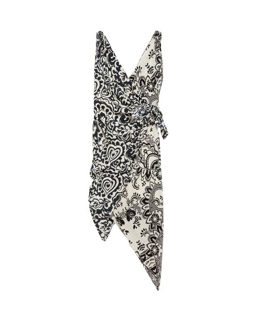 Weekend by Maxmara White Asymmetric Crêpe De Chine Dress