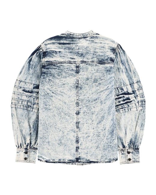 Isabel Marant Blue Puff Sleeve Denim Shirt