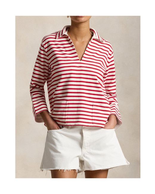 Polo Ralph Lauren Red Long Sleeve Polo Shirt