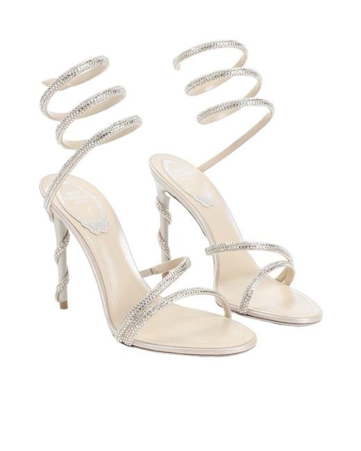 Rene Caovilla Metallic René Caovilla Margot Embellished Open Toe Sandals
