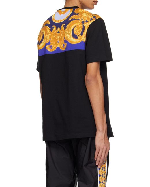 Versace Blue Medusa-Print Detail T-Shirt for men