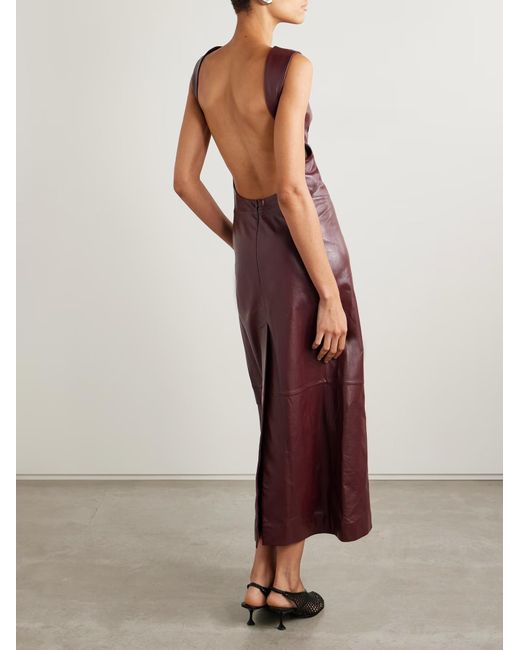 Proenza Schouler Purple Backless Leather Dress