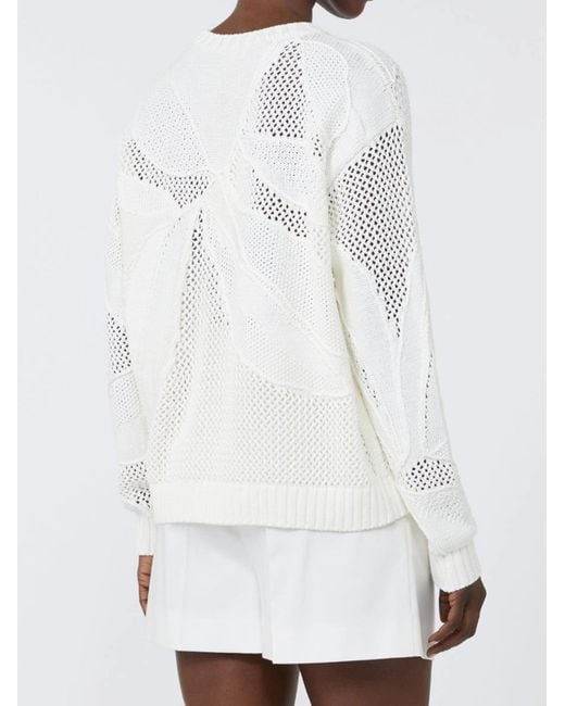 Max Mara White Salvo Embroidered Jumper