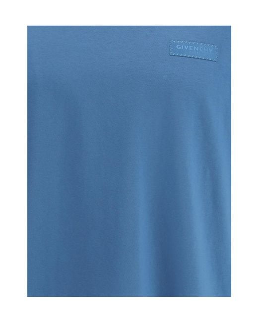 Givenchy Blue Logo Patch Crewneck T-Shirt for men