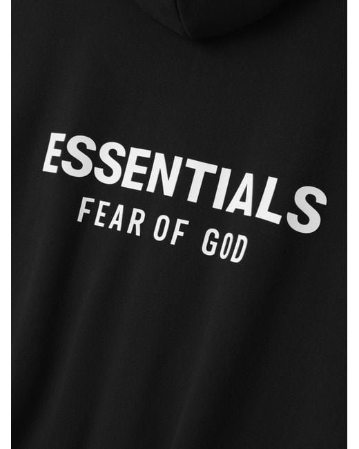 Fear Of God Black Essentials Ss26 Classic Zip-Up Hoodie