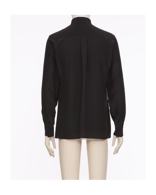 Valentino Black Scarf Collar Button-Up Shirt for men