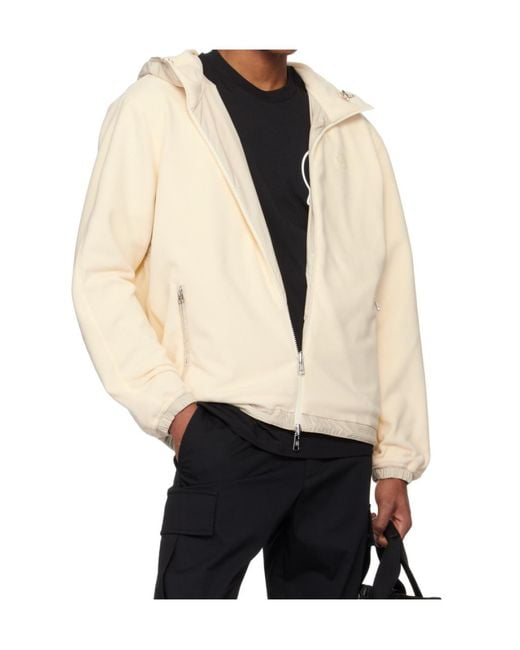 Moncler White Reversible Fleece Zip-Up Hoodie for men