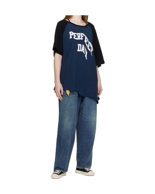 Undercover Blue Asymmetrical Short-Sleeved T-Shirt