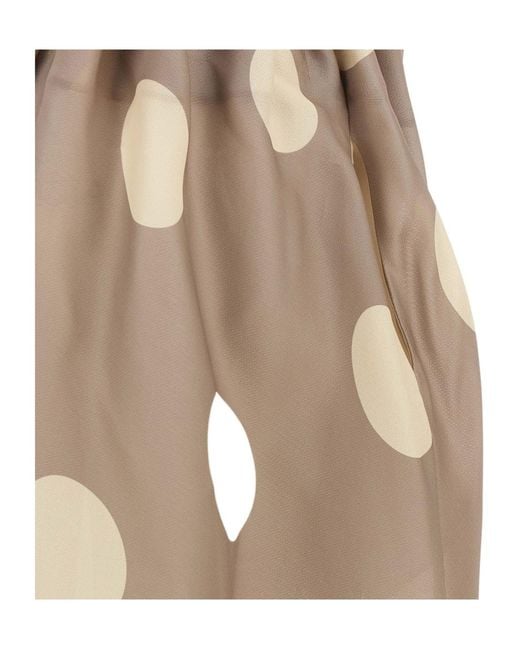 Khaite Natural Polka Dot Midi Skirt