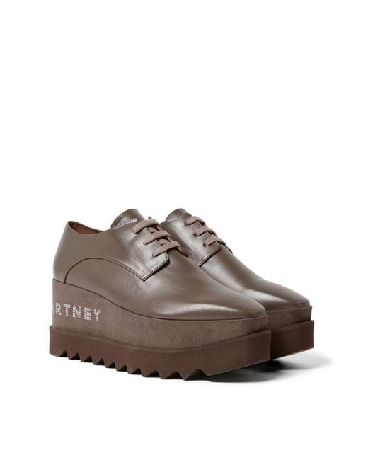 Stella McCartney Brown Elyse Logo-Detail Derby Shoes