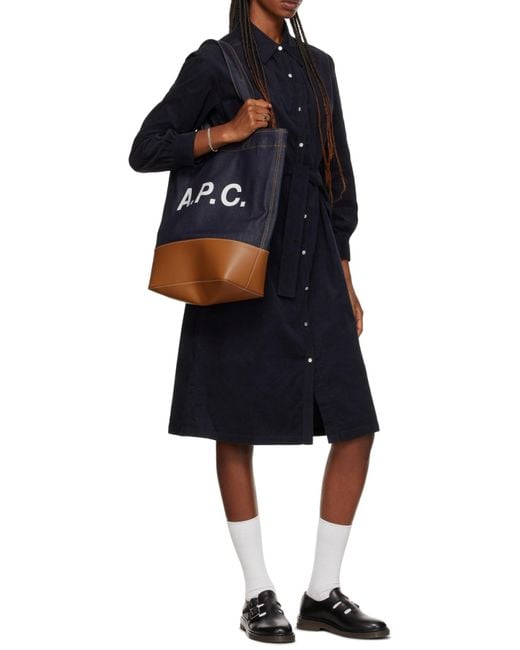 A.P.C. Blue Axelle Tote Bag for men