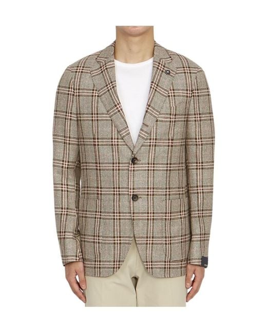Lardini Natural Long Sleeved Suit Jacket for men