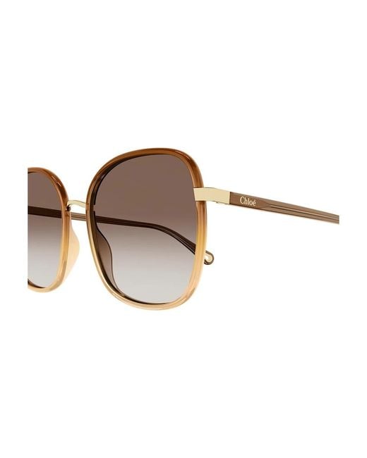 Chloé Metallic Chloé Eyewear Square Frame Sunglasses