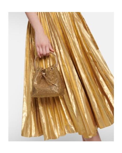 Altuzarra Metallic Winda Pleated Midi Dress