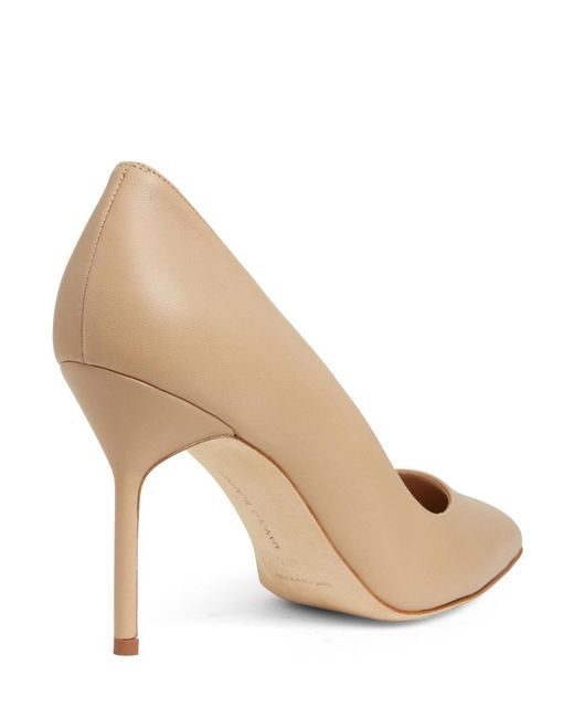 Manolo Blahnik Natural Logo High Heels