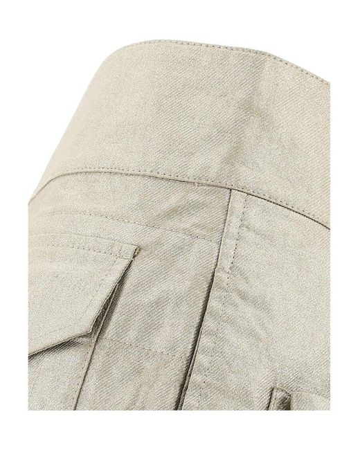 Saint Laurent Natural Belted Cargo Shorts