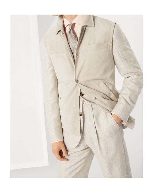 Brunello Cucinelli White Sleeveless Button-Up Gilet for men
