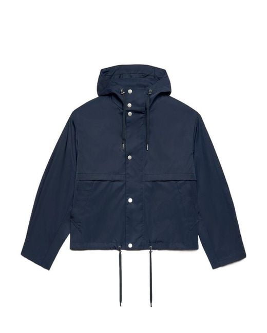 AMI Blue Hooded Lightweight Jacket for men