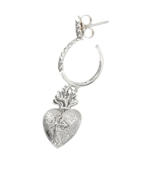 Emanuele Bicocchi White Single Earring Sacred Heart for men