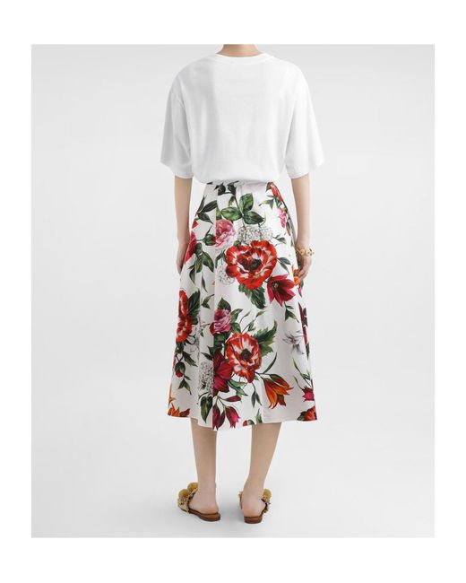 Dolce & Gabbana White Floral Logo T-Shirt