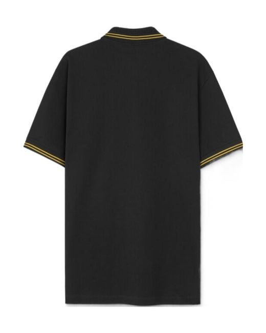 Versace Black Medusa-Embroidered Short-Sleeved Polo Shirt for men
