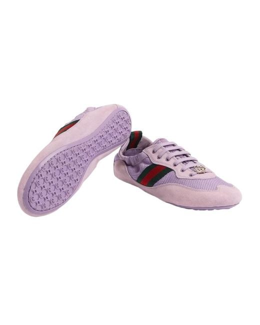 Gucci Purple Shift Lace-Up Sneakers