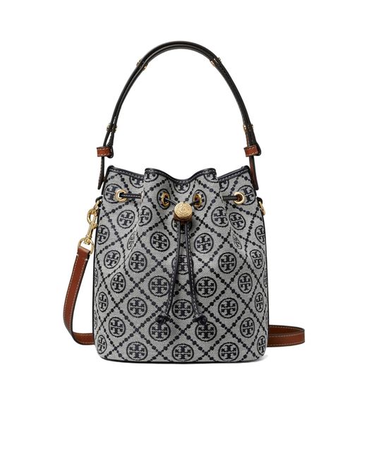 Tory Burch Black T Monogram Bucket Bag