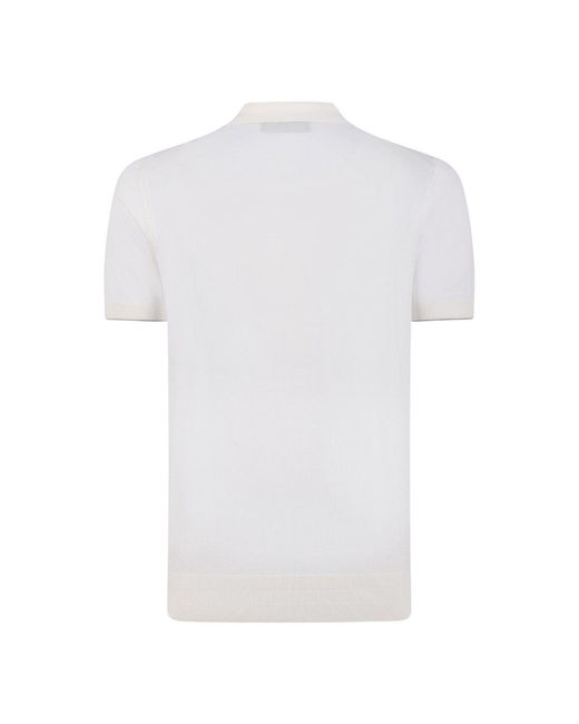Boss White Collared Short-Sleeved Polo Shirt for men