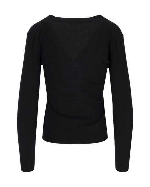 Lela Rose Black V-Neck Cardigan