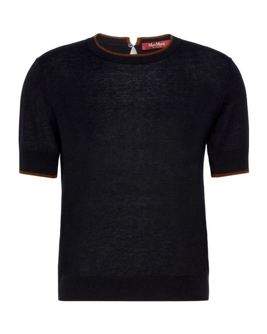 Max Mara Black Contrast-Trim T-Shirt