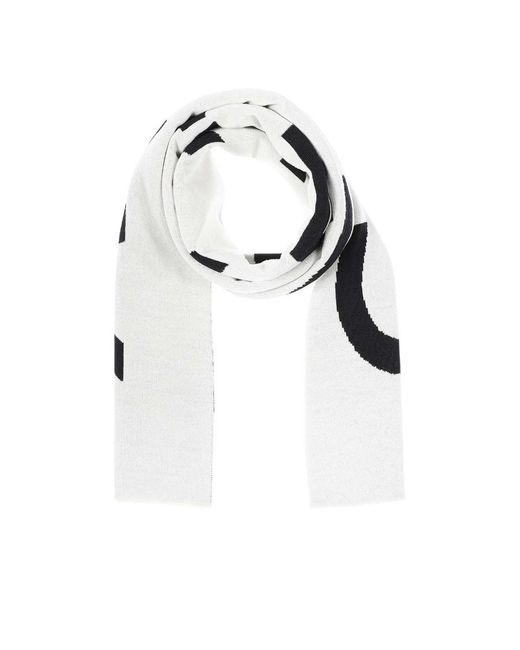 Givenchy White Logo-Intarsia Wool Scarf for men