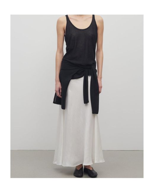 The Row White Gathered Detail Asymmetrical Skirt