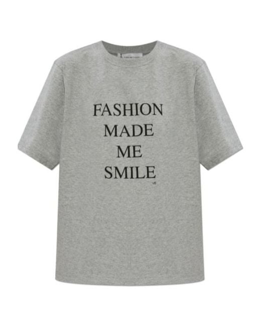 Victoria Beckham Gray Short-Sleeved T-Shirt