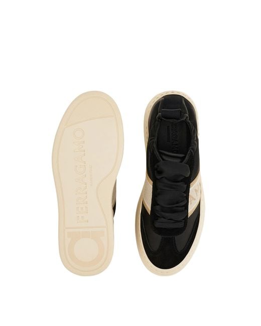 Ferragamo Black Wedge Sneaker