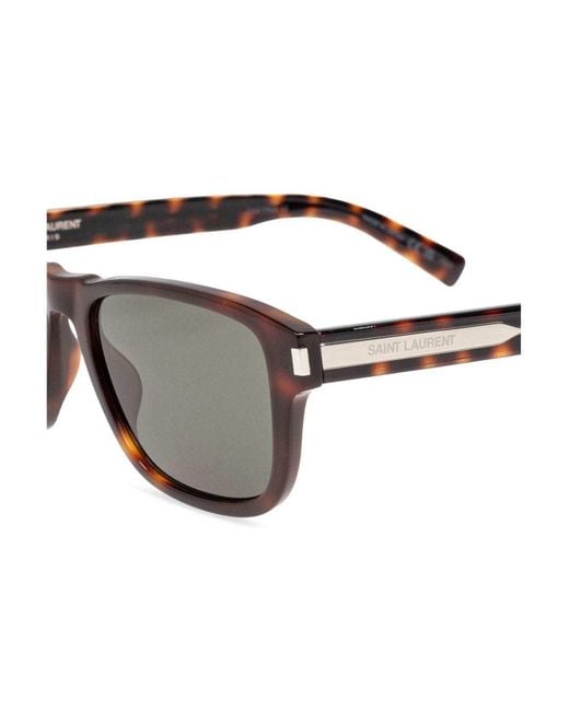 Saint Laurent White Square-Shape Sunglasses for men