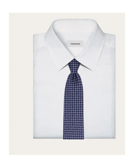 Ferragamo Blue Ferragamo Turtles Printed Tie for men