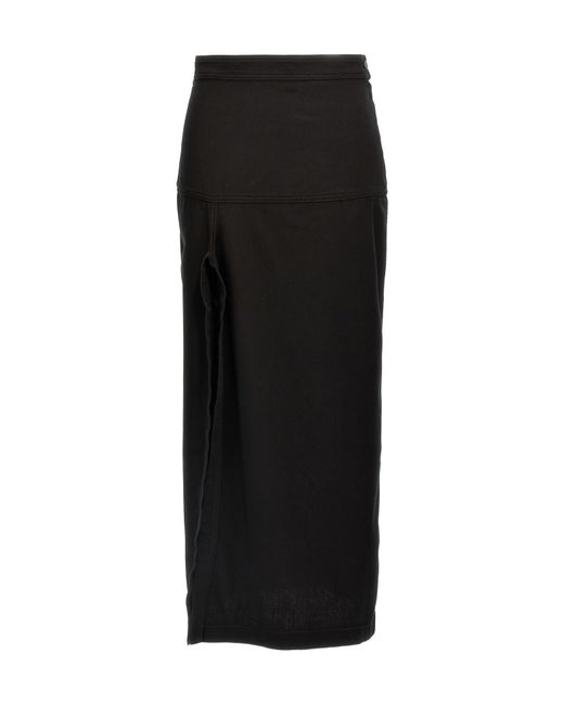 Lemaire Black Asymmetrical Wrapover Skirt