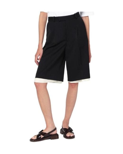 Rohe Black Double-Layer Bermuda Shorts